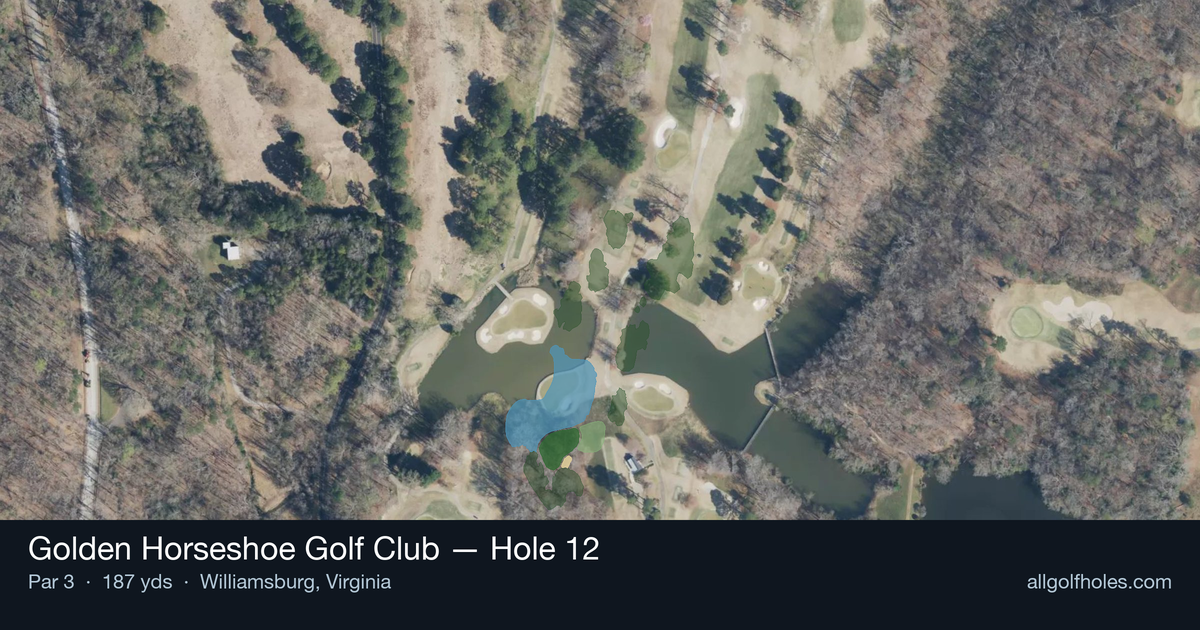Hole 12 aerial at Golden Horseshoe Golf Club