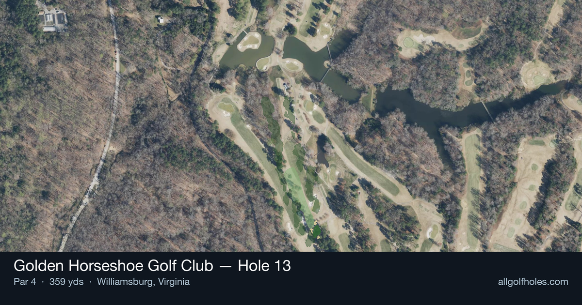 Hole 13 aerial at Golden Horseshoe Golf Club
