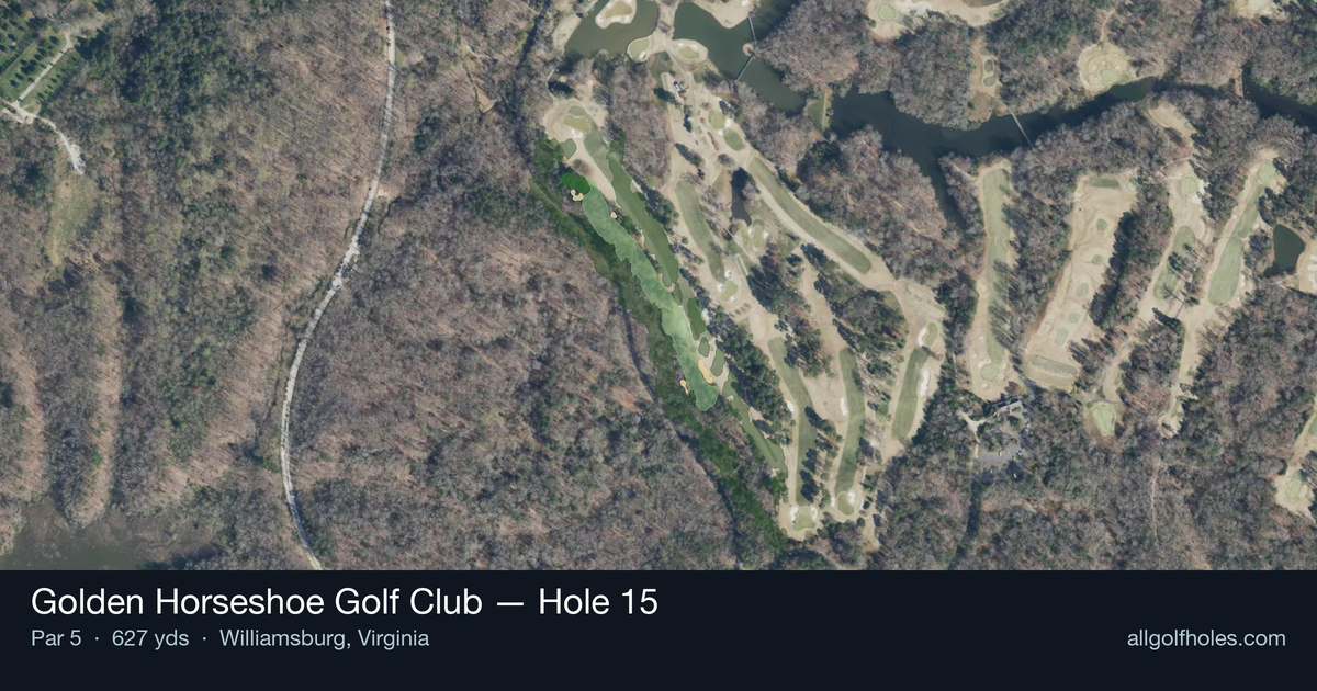 Hole 15 aerial at Golden Horseshoe Golf Club