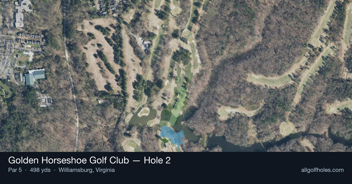 Hole 2 aerial at Golden Horseshoe Golf Club