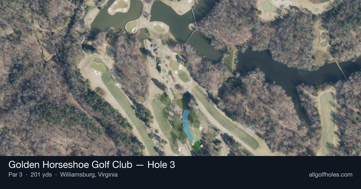 Hole 3 aerial at Golden Horseshoe Golf Club