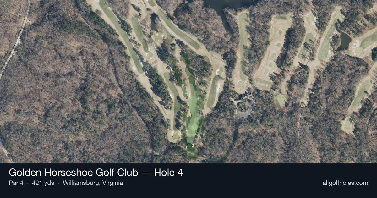 Hole 4 aerial at Golden Horseshoe Golf Club