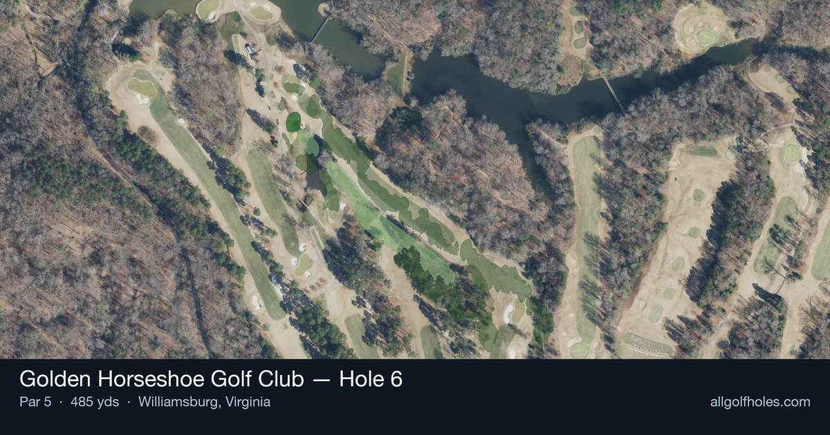 Hole 6 aerial at Golden Horseshoe Golf Club