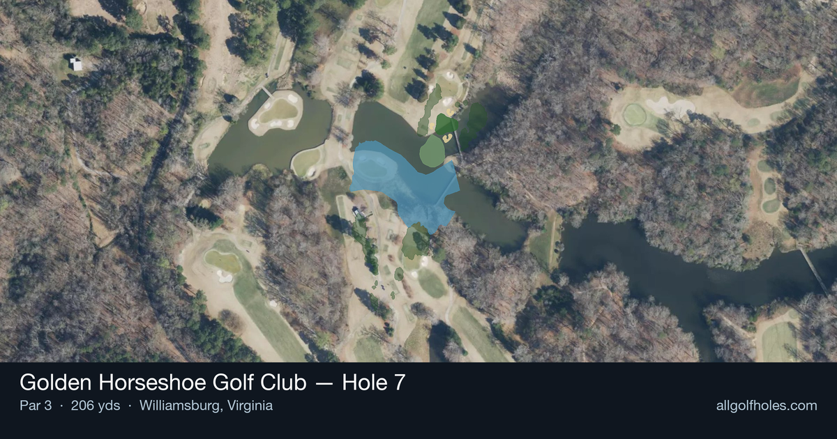 Hole 7 aerial at Golden Horseshoe Golf Club