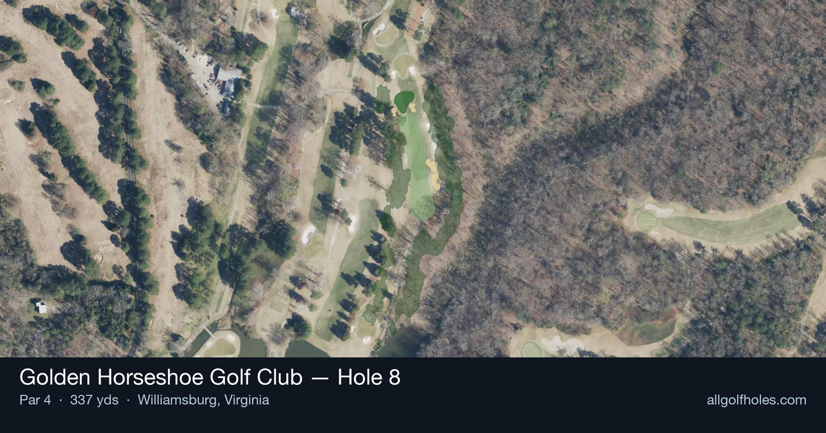 Hole 8 aerial at Golden Horseshoe Golf Club