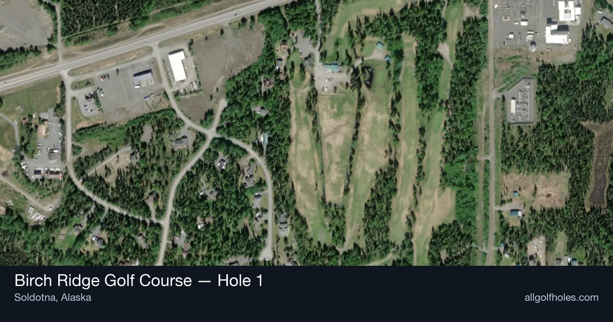 Hole 1 aerial at Birch Ridge Golf Course