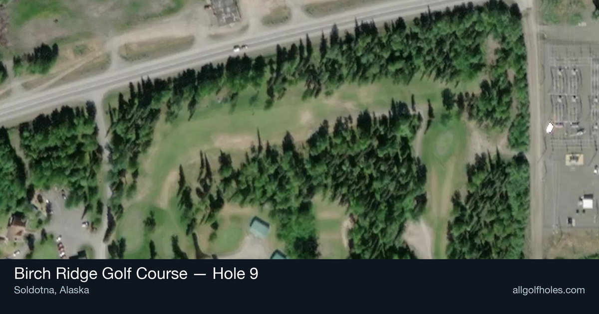 Hole 9 aerial at Birch Ridge Golf Course