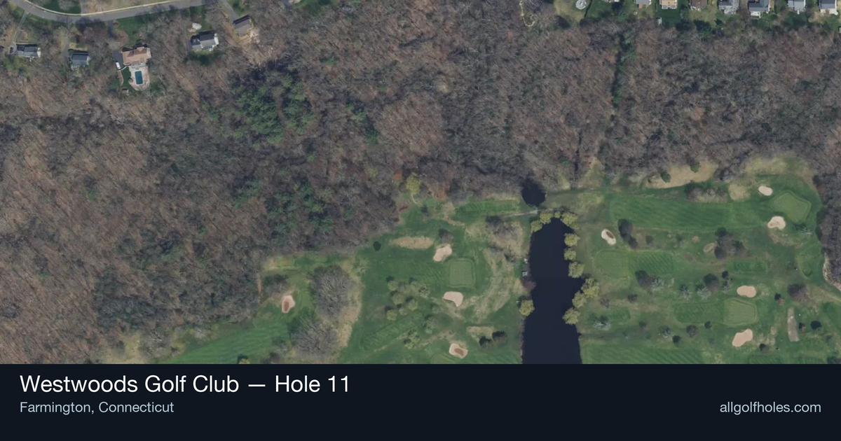 Hole 11 aerial at Westwoods Golf Club