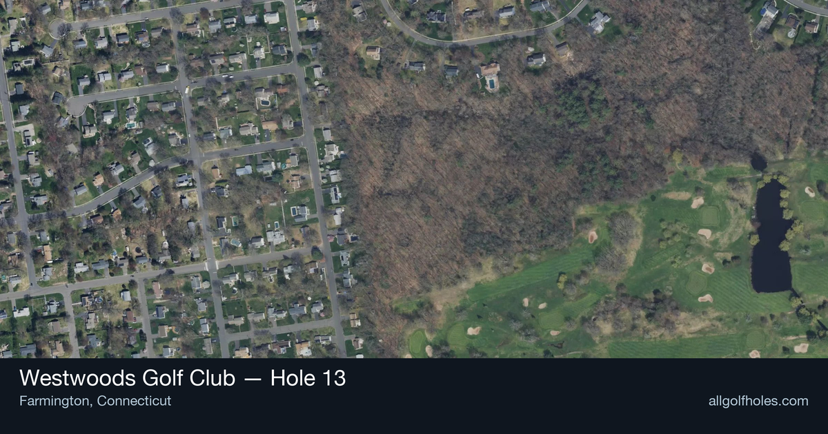 Hole 13 aerial at Westwoods Golf Club