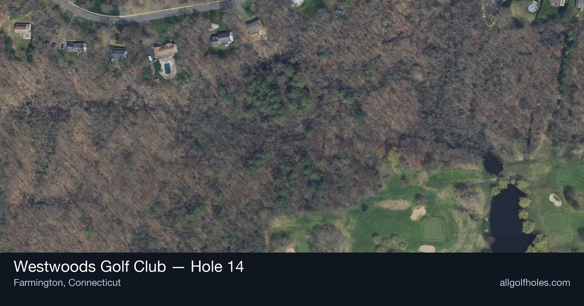 Hole 14 aerial at Westwoods Golf Club