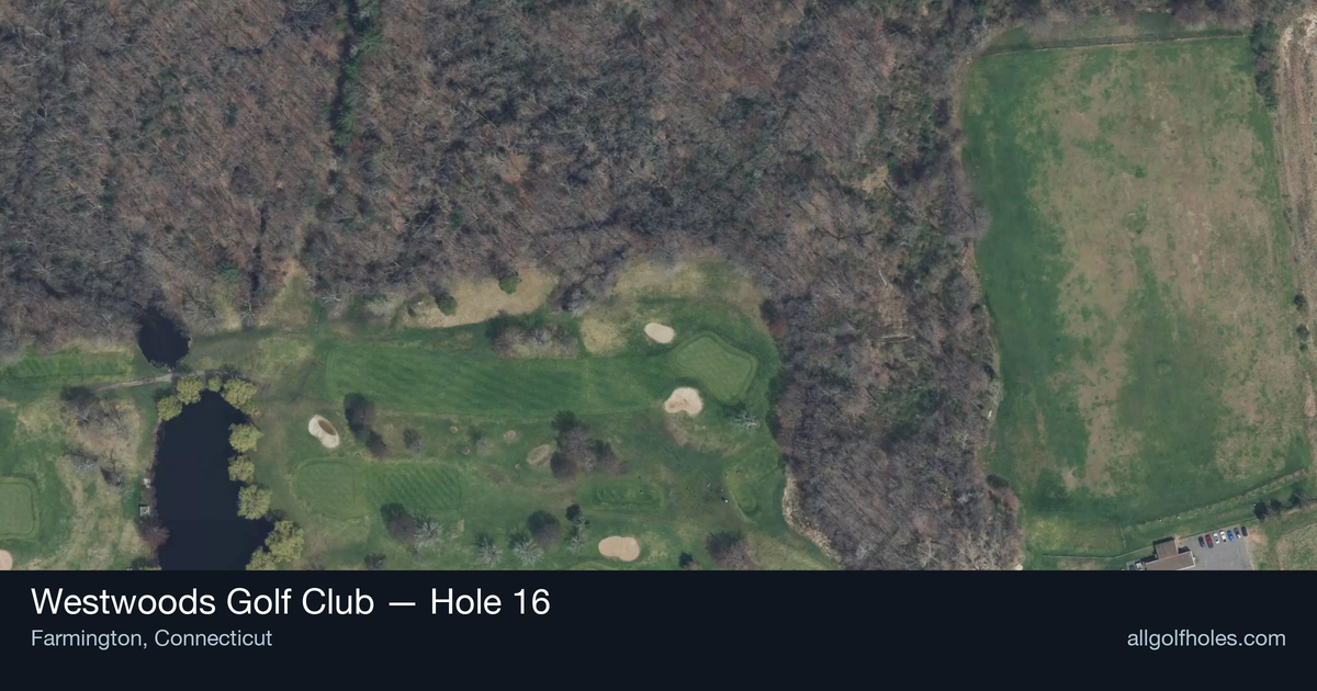 Hole 16 aerial at Westwoods Golf Club