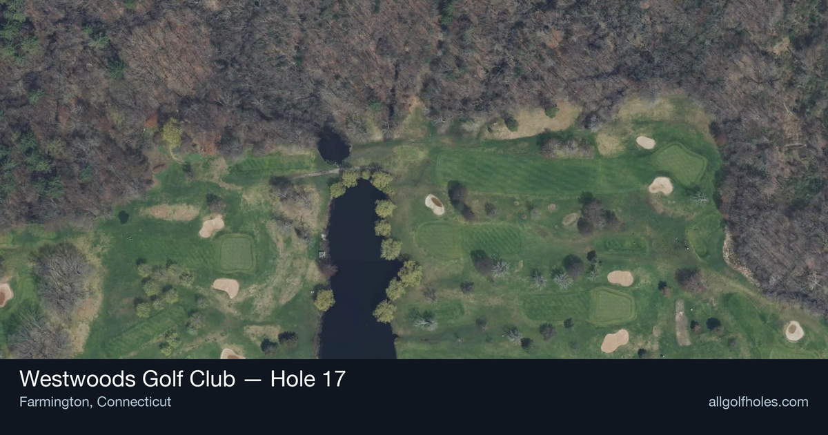 Hole 17 aerial at Westwoods Golf Club