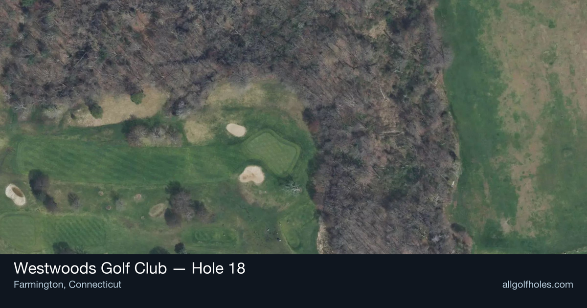 Hole 18 aerial at Westwoods Golf Club