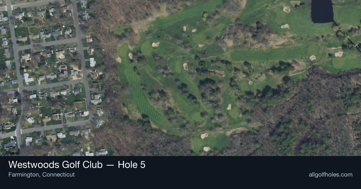 Hole 5 aerial at Westwoods Golf Club
