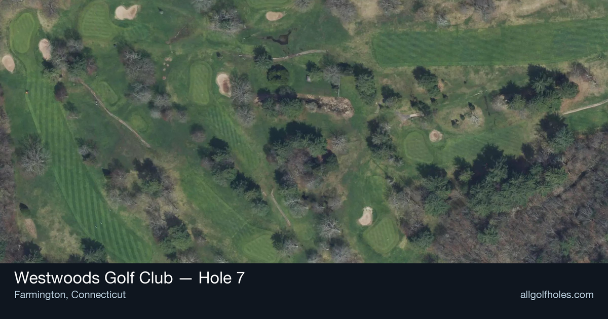 Hole 7 aerial at Westwoods Golf Club
