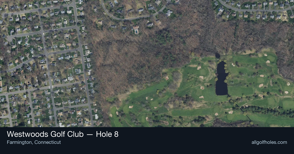 Hole 8 aerial at Westwoods Golf Club