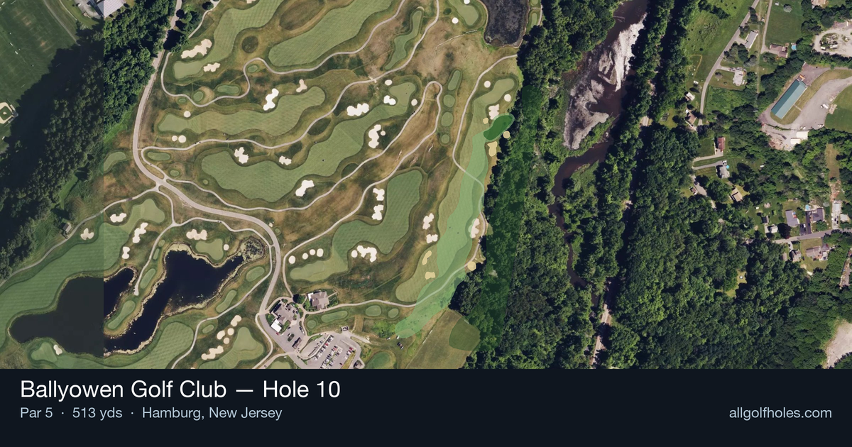 Hole 10 aerial at Ballyowen Golf Club