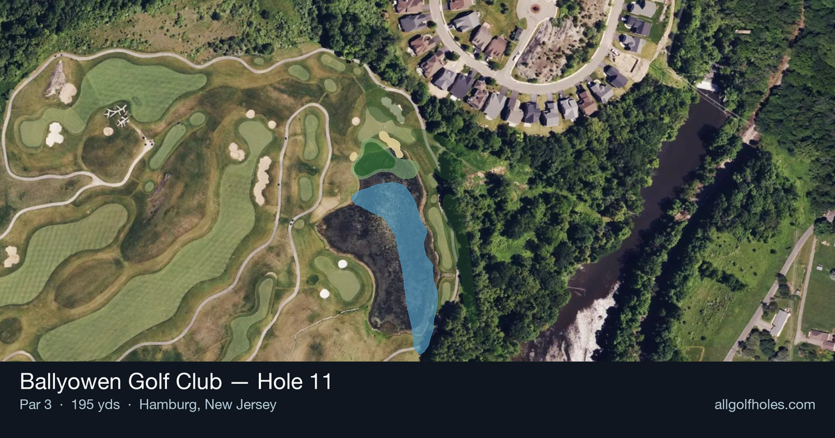 Hole 11 aerial at Ballyowen Golf Club