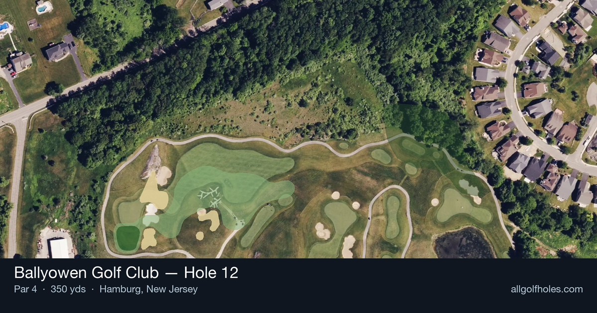 Hole 12 aerial at Ballyowen Golf Club