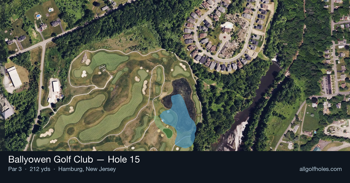 Hole 15 aerial at Ballyowen Golf Club