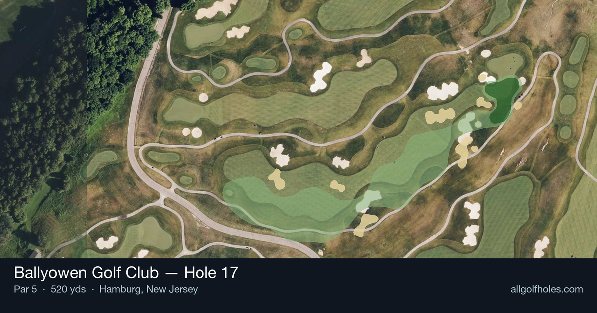 Hole 17 aerial at Ballyowen Golf Club
