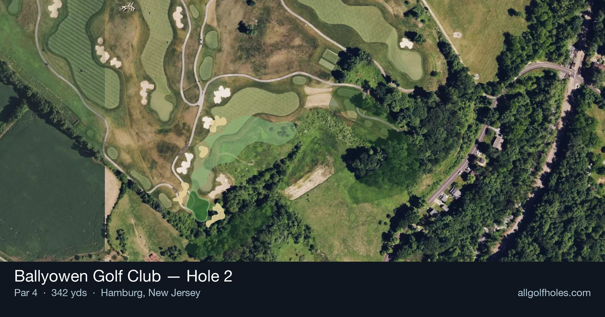 Hole 2 aerial at Ballyowen Golf Club
