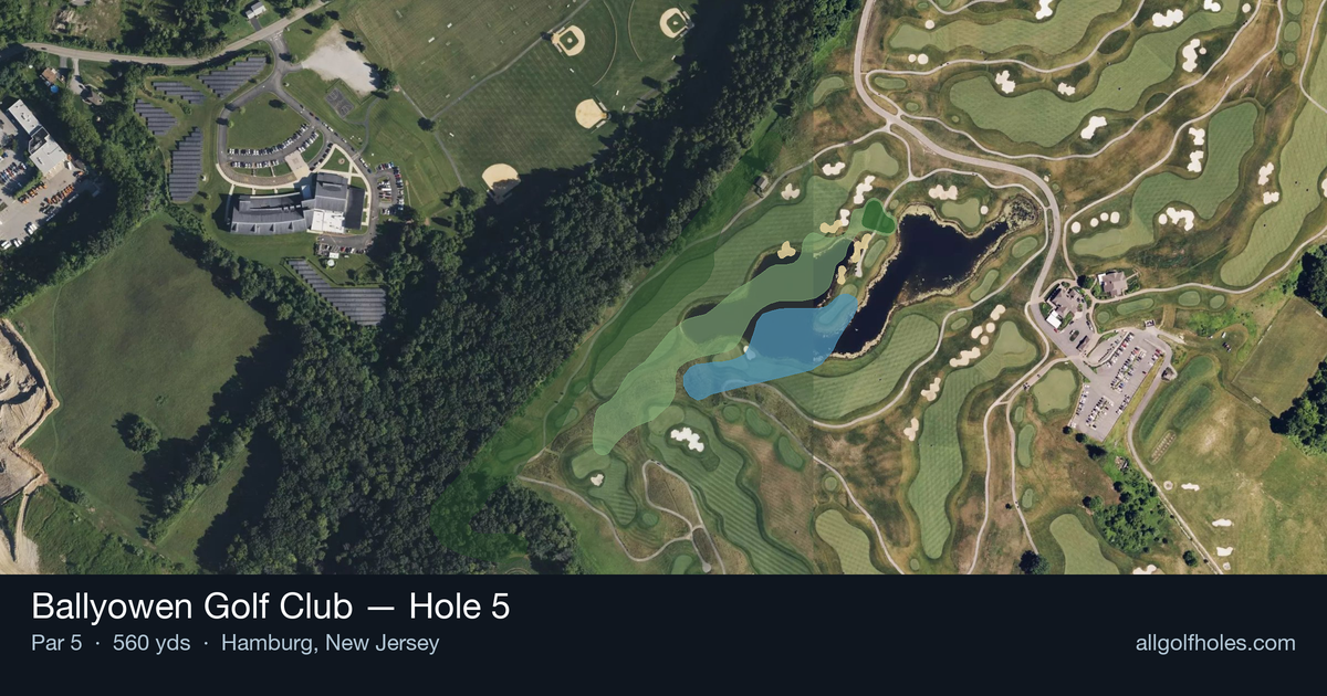 Hole 5 aerial at Ballyowen Golf Club