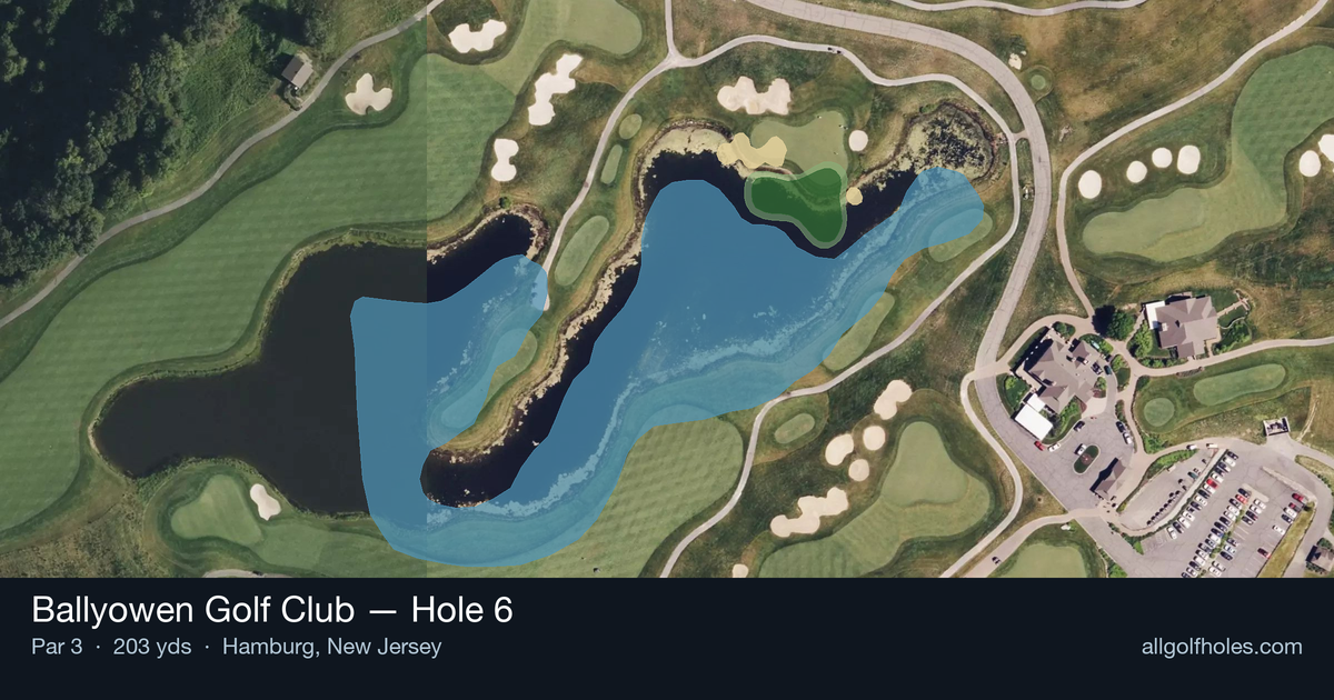 Hole 6 aerial at Ballyowen Golf Club
