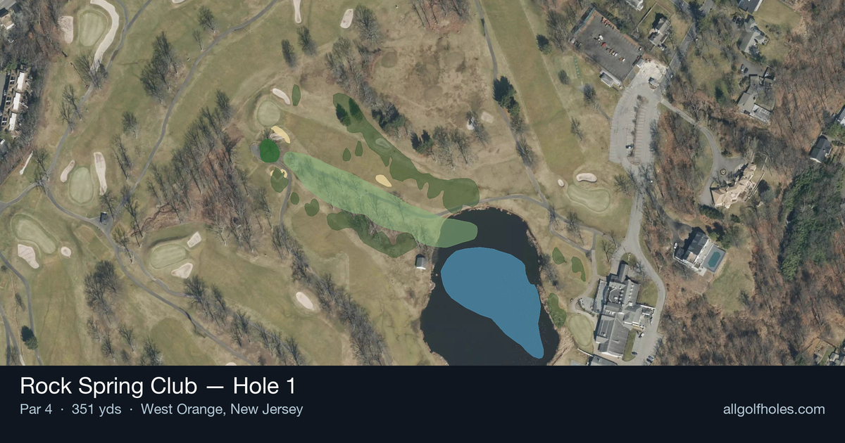 Hole 1 aerial at Rock Spring Club