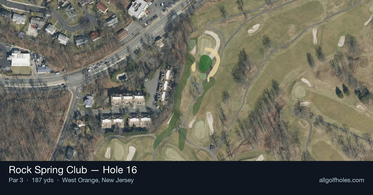 Hole 16 aerial at Rock Spring Club