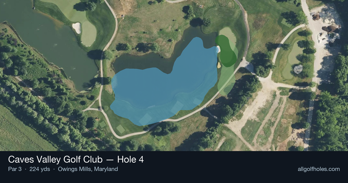 Hole 4 aerial at Caves Valley Golf Club