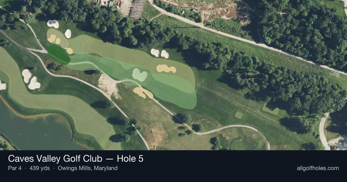 Hole 5 aerial at Caves Valley Golf Club