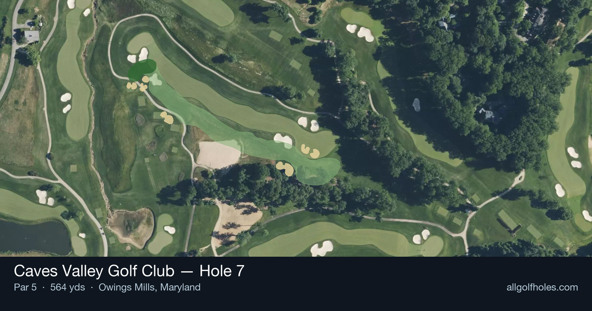 Hole 7 aerial at Caves Valley Golf Club