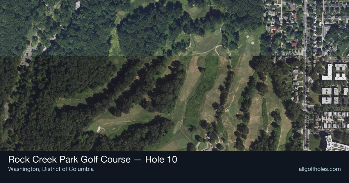 Hole 10 aerial at Rock Creek Park Golf Course