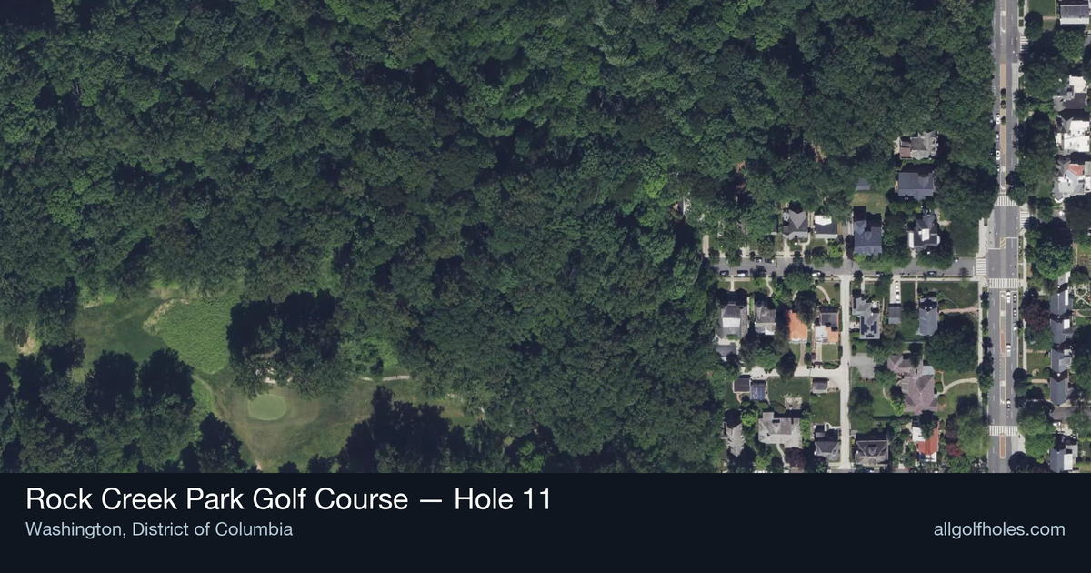 Hole 11 aerial at Rock Creek Park Golf Course