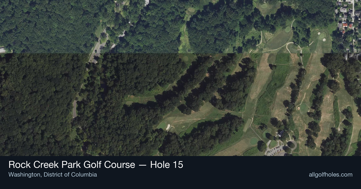 Hole 15 aerial at Rock Creek Park Golf Course