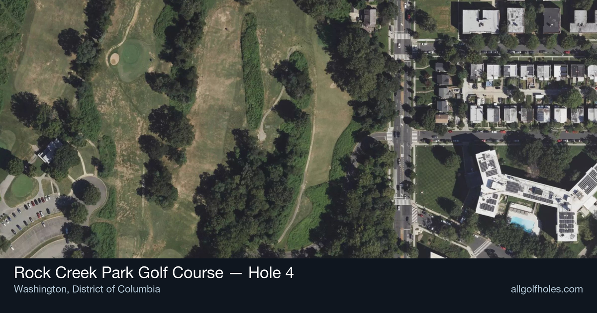 Hole 4 aerial at Rock Creek Park Golf Course
