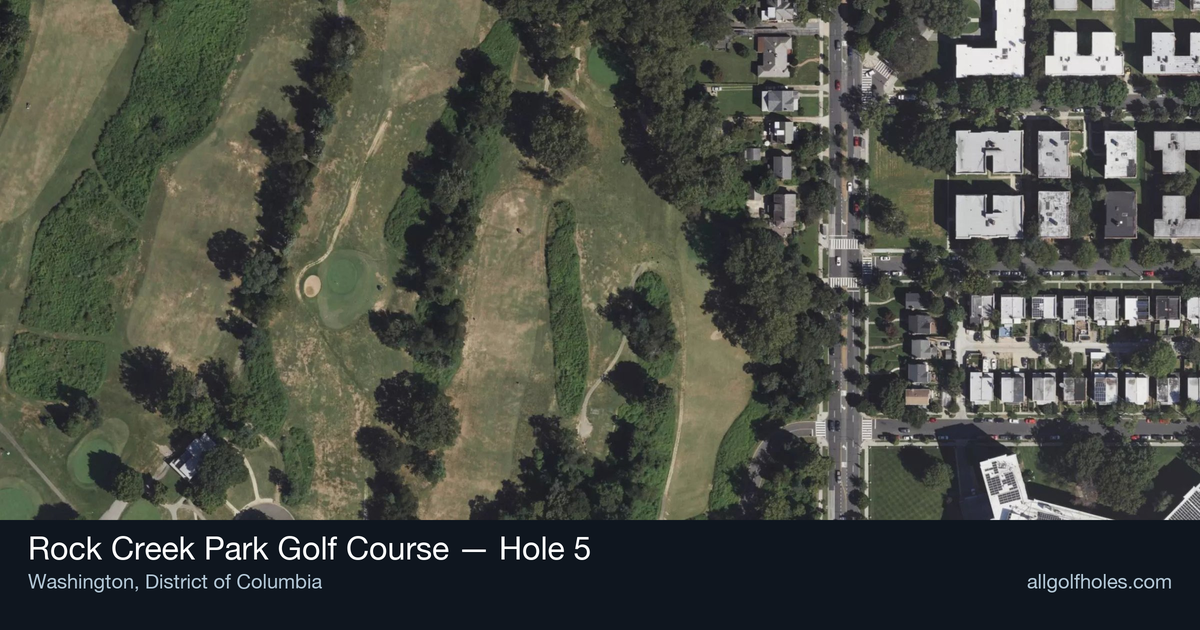 Hole 5 aerial at Rock Creek Park Golf Course