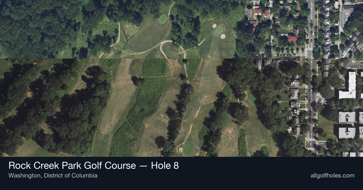 Hole 8 aerial at Rock Creek Park Golf Course