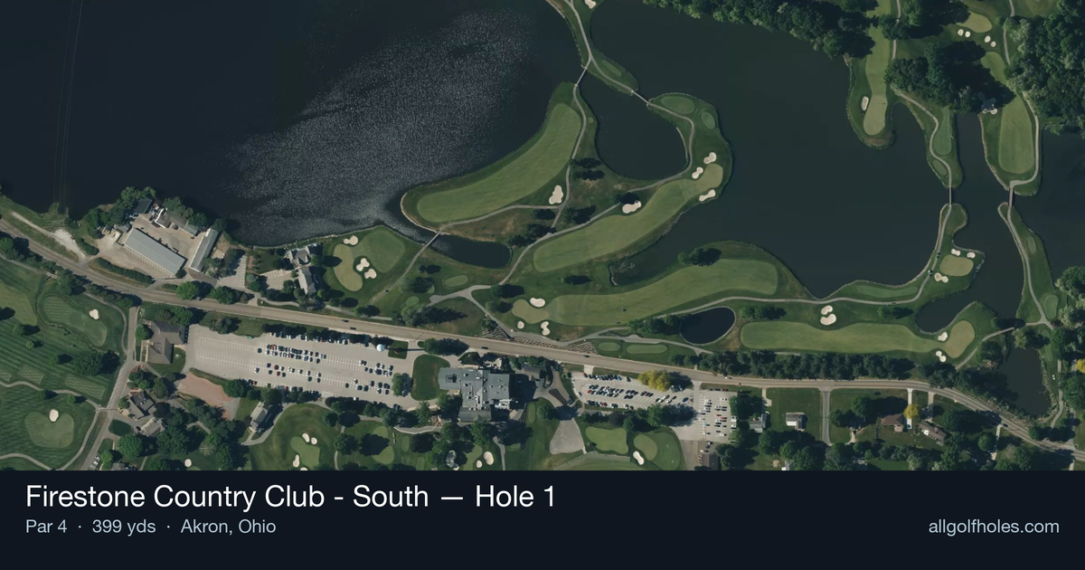 Hole 1 aerial at Firestone Country Club - South