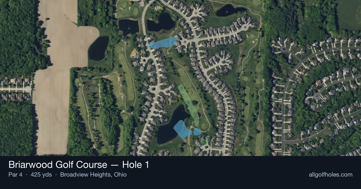 Hole 1 aerial at Briarwood Golf Course