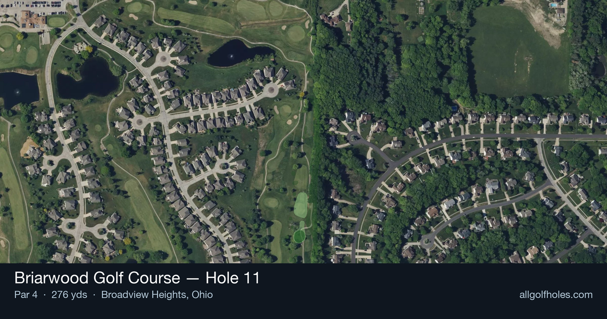 Hole 11 aerial at Briarwood Golf Course