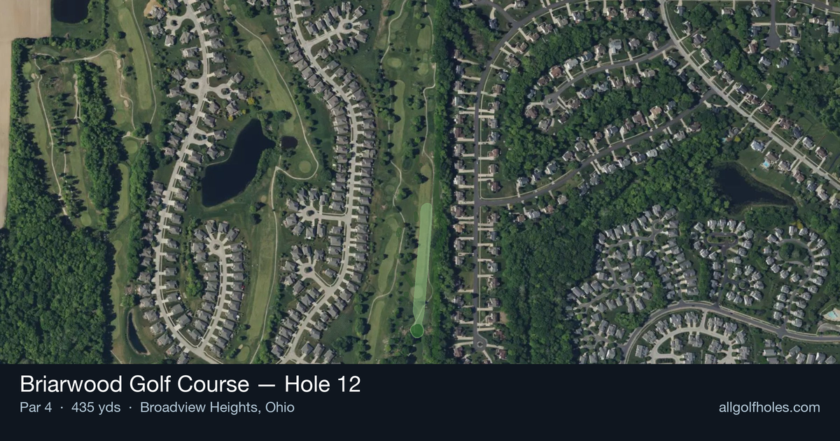 Hole 12 aerial at Briarwood Golf Course