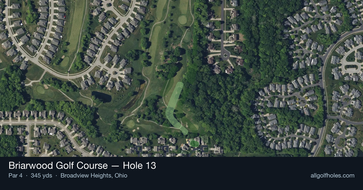 Hole 13 aerial at Briarwood Golf Course