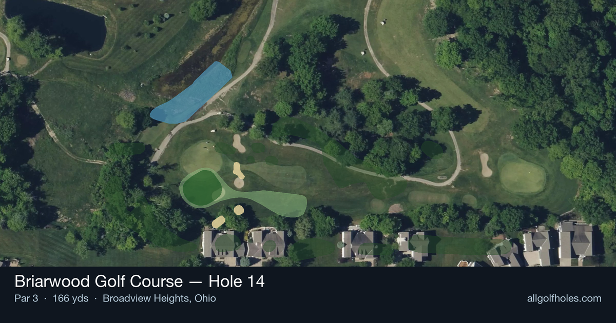 Hole 14 aerial at Briarwood Golf Course