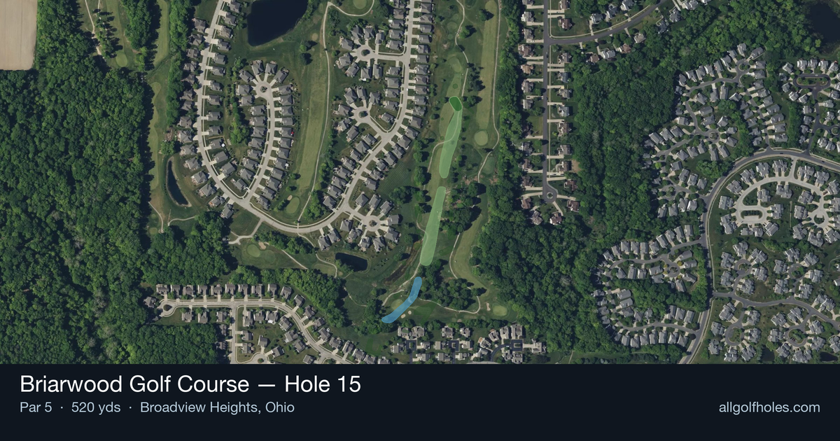 Hole 15 aerial at Briarwood Golf Course