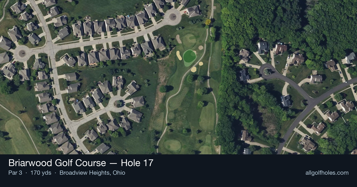 Hole 17 aerial at Briarwood Golf Course