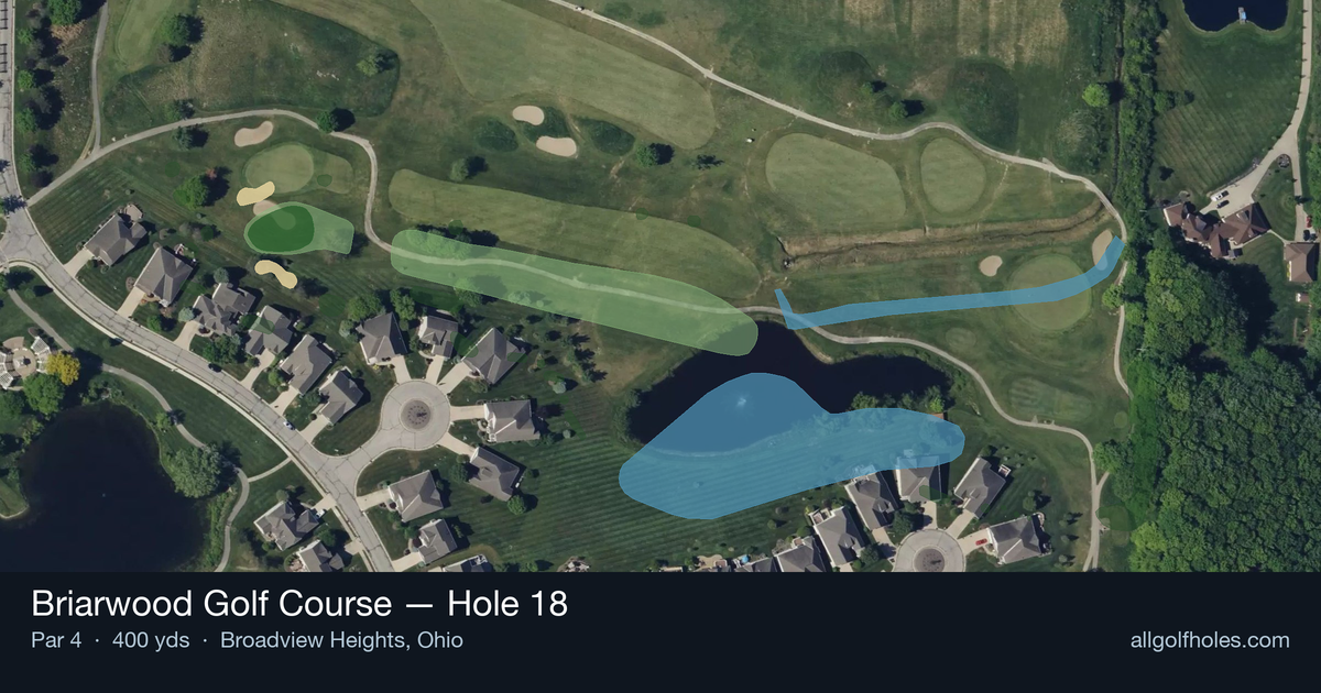 Hole 18 aerial at Briarwood Golf Course