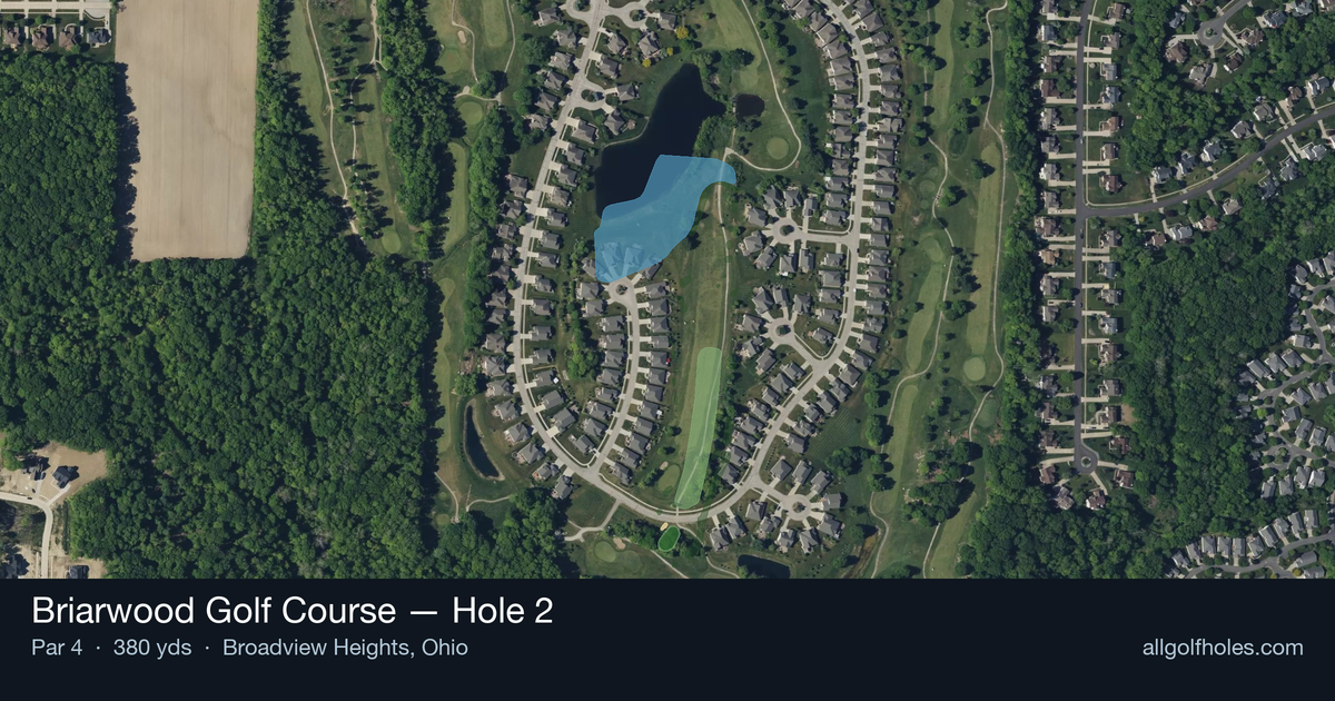 Hole 2 aerial at Briarwood Golf Course