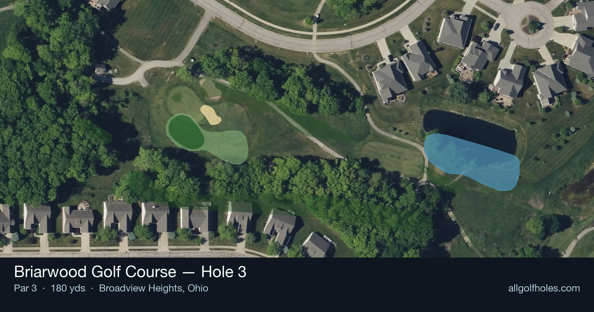 Hole 3 aerial at Briarwood Golf Course